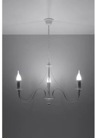 Lampadario a sospensione con catena MINERWA 3 3xE14/40W/230V bianco