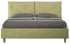 Letto imbottito Matrimoniale 160x200 cm Appia - Senza rete,Microfibra,T verde