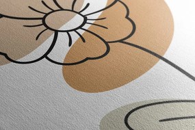 Stampa su tela – Fiore minimalista su sfondo bianco No4