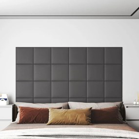 Pannelli Murali 12 Pz Grigi 30x30 Cm Similpelle 1,08 M² /