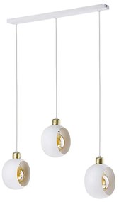 Lampadario a sospensione con filo CYKLOP 3xE27/60W/230V bianco