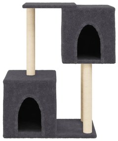 Albero per gatti con tiragraffi in sisal grigio scuro 86 cm