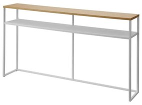 Tavolo consolle bianco/in marrone chiaro con effetto frassino 20,5x126 cm Tower - YAMAZAKI