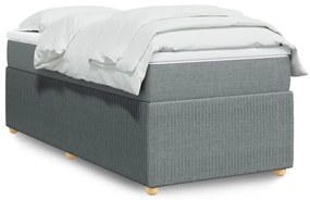 Giroletto A Molle Con Materasso Grigio Chiaro 90x190 Cm Tessuto /
