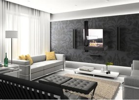 Camino a bioetanolo biocamino da parete VIENNA nero L65 x H75 x P23