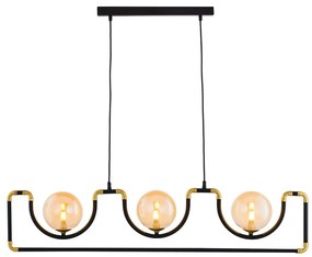 Jupiter 1989 - Lampadario a sospensione con filo HANZA 3xG9/10W/230V nero/oro/beige