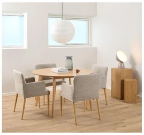 Sedia da pranzo beige in imbottito con braccioli Zoe – Actona