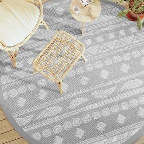 Tappeto Da Esterno Arakıl Grigio Ø200 Cm İn Pp /