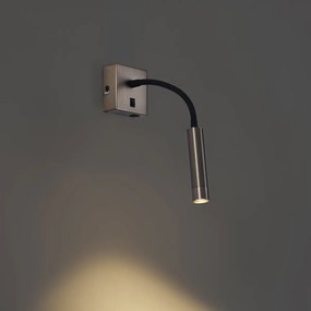 Lampada da parete moderna color canna di fucile con porta USB-C - Gosna
