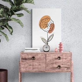 Stampa su tela – Fiore minimalista su sfondo bianco No2