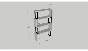 Libreria CEYLAN 128x80 cm marrone/nero