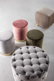 Andrea Bizzotto Lucilla Pouf sgabello stile glamour in velluto Rosa Antico