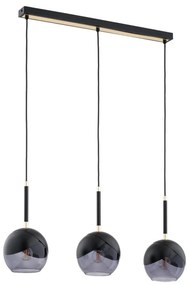 Lampadario a sospensione con filo MILTONA 3xE27/60W/230V nero/grigio