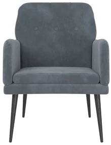 Poltrona grigio scuro 62x79x79 cm velluto