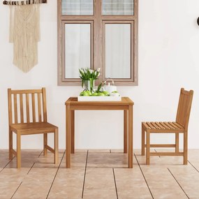 Set Da Pranzo Per Esterni 3 Pz İn Legno Massello Di Teak /