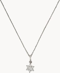 Collana in argento con ciondolo in oro bianco e zirconi Le Messager Blanc