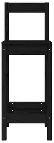 Sedie da bar 2 pz nere 40x41,5x112 cm legno massello di pino