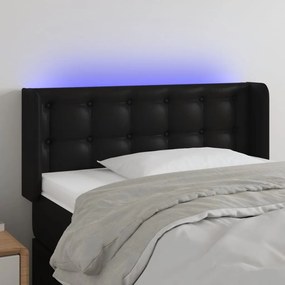 Testiera A Led Nera 93x16x78/88 Cm İn Similpelle /