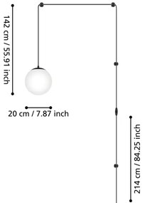 Eglo 900977 - Lampadario a sospensione con filo RONDO 1xE27/40W/230V