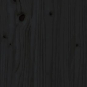 Testiera per letto nera 156x4x104 cm in legno massello di pino