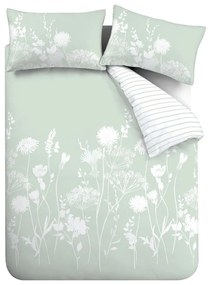Set copripiumino e federa bianco e verde per letto matrimoniale e per letto esteso 230x220 cm Meadowsweet Floral – Catherine Lansfield