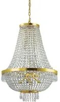 Lampadario Classico Caesar Metallo-Cristallo Oro 12 Luci G9 3W 3000K Luce Calda