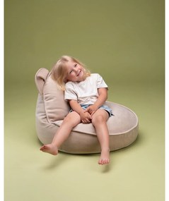 Pouf a sacco per bambini beige con rivestimento in velluto Bear – Wigiwama