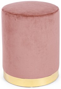 Andrea Bizzotto Lucilla Pouf sgabello stile glamour in velluto Rosa Antico