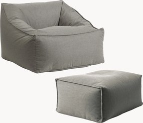 Poltrona sacco da esterno in olefina con pouf Der Sunnyboy