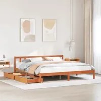 Letto senza Materasso Marrone Cera 200x200 cm in Legno di Pino 3301497