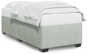Giroletto Senza Materasso Grigio Chiaro 100x200 Cm Velluto /