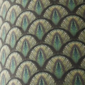 Paralume in velluto con motivo pavone 40/40/40 interno oro