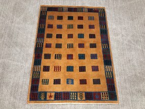 Gabbeh Tappeto persiano 130 x 100 Giallo (Iran) Annodato A Mano