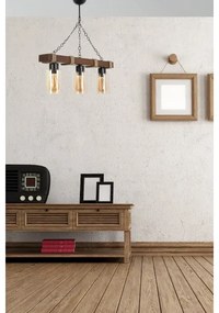 Lampadario a catena JASMIN 3xE27/40W/230V marrone/beige