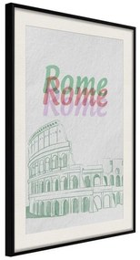 Poster  Pastel Rome  Cornice Quadri Cornice nera con pass-partout, Larghezza x Altezza Home decor 30x45