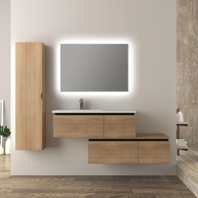 Mobile bagno sospeso rovere 140 cm