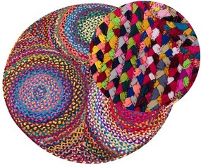 Tappeto tondo in cotone ⌀ 140 cm multicolore LADIK Beliani