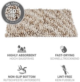 Tappetino per il bagno beige in tessuto 60x90 cm Lerici – Wenko