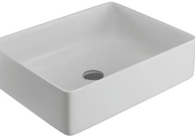 Lavabo da appoggio rettangolare in ceramica L 50 x H 14 x P 20 cm bianco