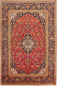 Kashan Tappeto 200x300 Rosso (Iran) Annodato A Mano