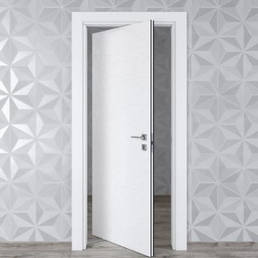 Porta tamburata rototraslante Hunk Cemento bianco L 80 x H 210 cm sinistra