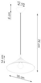 Sollux SL.1325 - Lampadario a sospensione con filo ZUMA 1xE27/15W/230V diametro 30 cm bianco