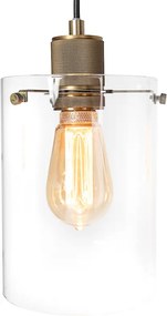Lampada a sospensione scandinava bronzo con vetro 4 luci - Dome