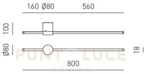 Enila a - applique a parete oro a led 3000k 1320lm 20w dimmerabile ...