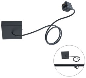 Alimentatore per binario monofase con piastra di montaggio quadrata nero - Iconic