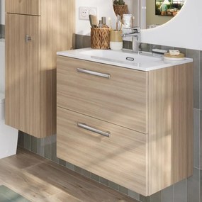 Base sospesa Remix 2 cassetti, L60 X P39 X H57,7 cm Rovere chiaro