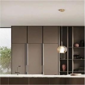 Ondaluce - Lampadario a sospensione con cavo THELMA 2xE27/15W/230V Ø 25 cm oro/beige fumé