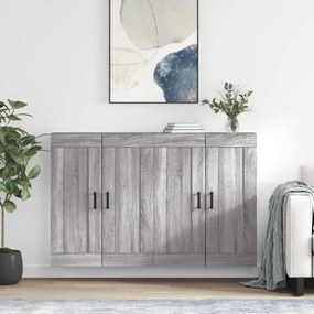 Armadietti A Parete 2 Pz Grigio Sonoma İn Legno Multistrato /