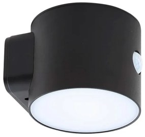 Amren LED Cella solare Applique da Parete w/Sensore Nero - Lindby