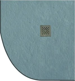 Piatto doccia pietra 90x90 semicircolare colore grigio cemento - KAMALU